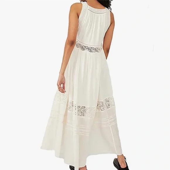 FREE PEOPLE | carla lace maxi dress - ivory (small) - Picture 6 of 7